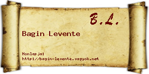Bagin Levente névjegykártya