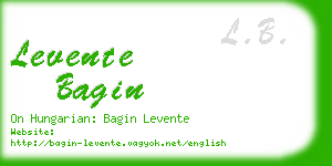 levente bagin business card